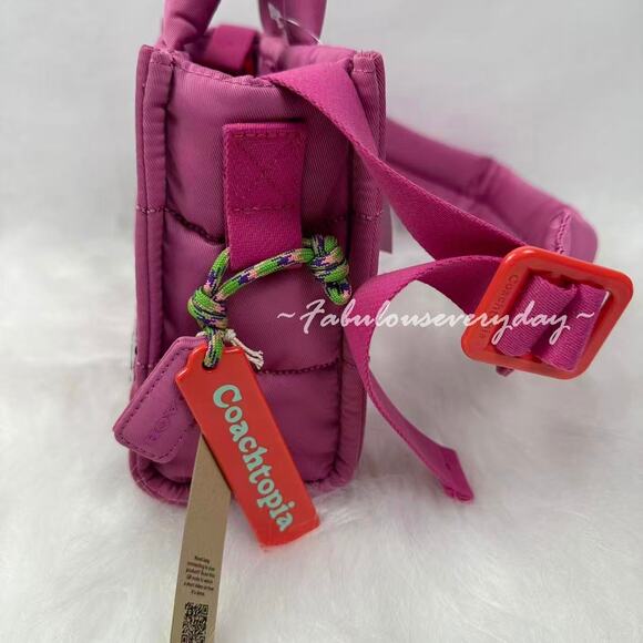 Coach Coachtopia Loop Mini Tote Crossbody In Bright Magenta CT385 NWT Rainbow - Picture 3 of 9